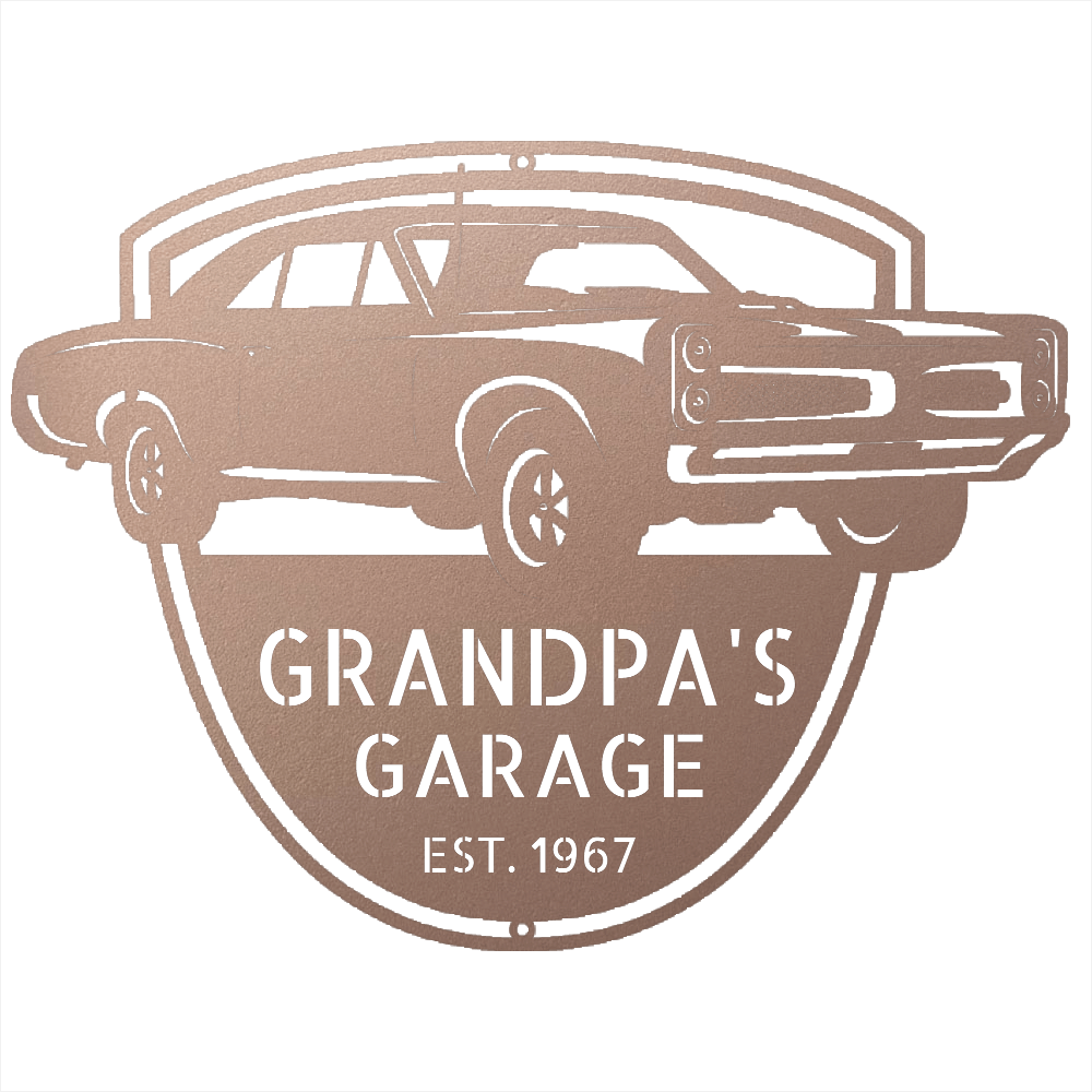 Steel Sign Rose / 12 Custom 1967 Pontiac GTO Metal Garage Sign