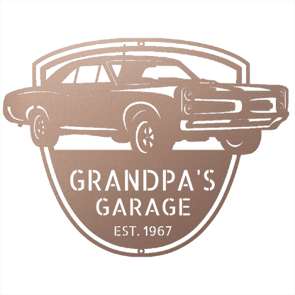 Steel Sign Rose / 12 Custom 1967 Pontiac GTO Metal Garage Sign