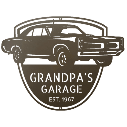 Steel Sign Stone / 12 Custom 1967 Pontiac GTO Metal Garage Sign