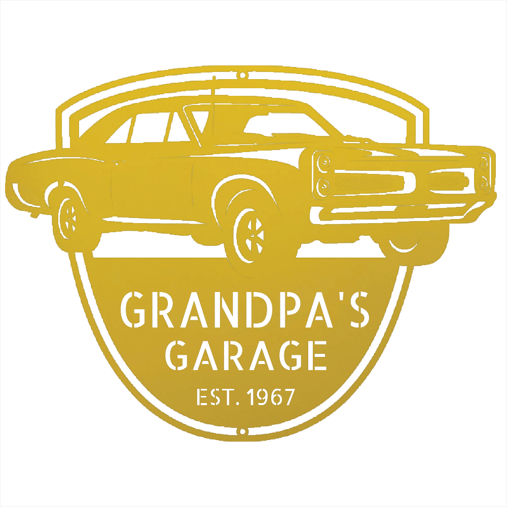 Steel Sign Yellow / 12 Custom 1967 Pontiac GTO Metal Garage Sign