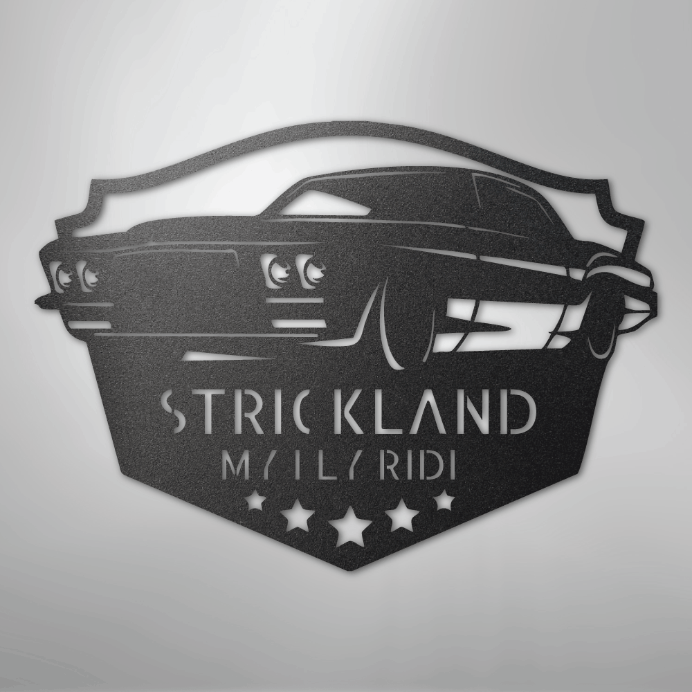 Steel Sign Black / 12" Custom Classic Car Steel Sign: Personalized Garage Wall Decor