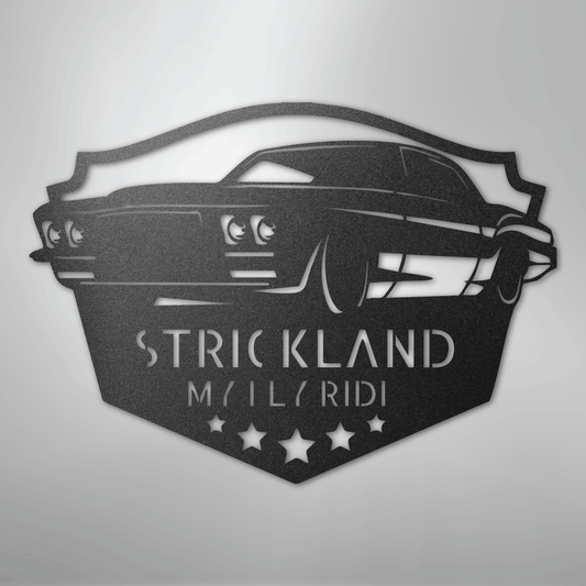 Steel Sign Black / 12" Custom Classic Car Steel Sign: Personalized Garage Wall Decor