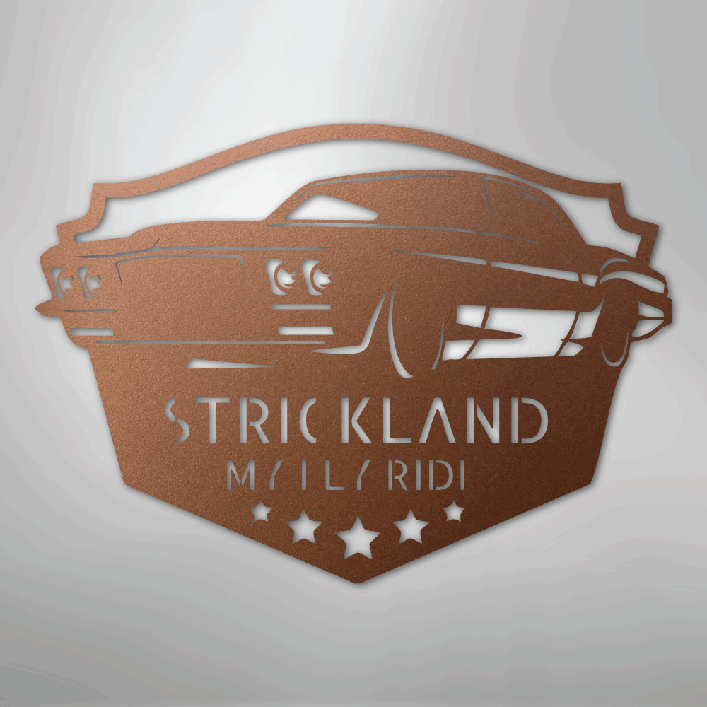 Steel Sign Copper / 12" Custom Classic Car Steel Sign: Personalized Garage Wall Decor