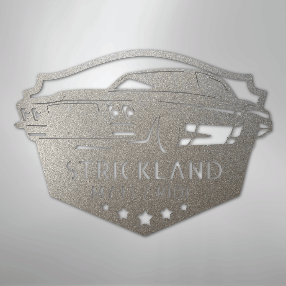 Steel Sign Silver / 12" Custom Classic Car Steel Sign: Personalized Garage Wall Decor