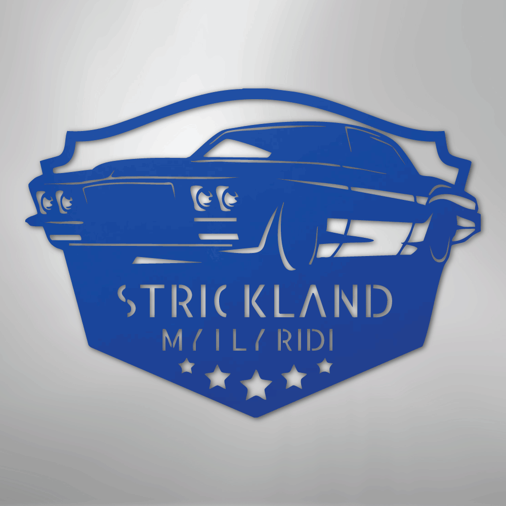Steel Sign Blue / 24" Custom Classic Car Steel Sign: Personalized Garage Wall Decor