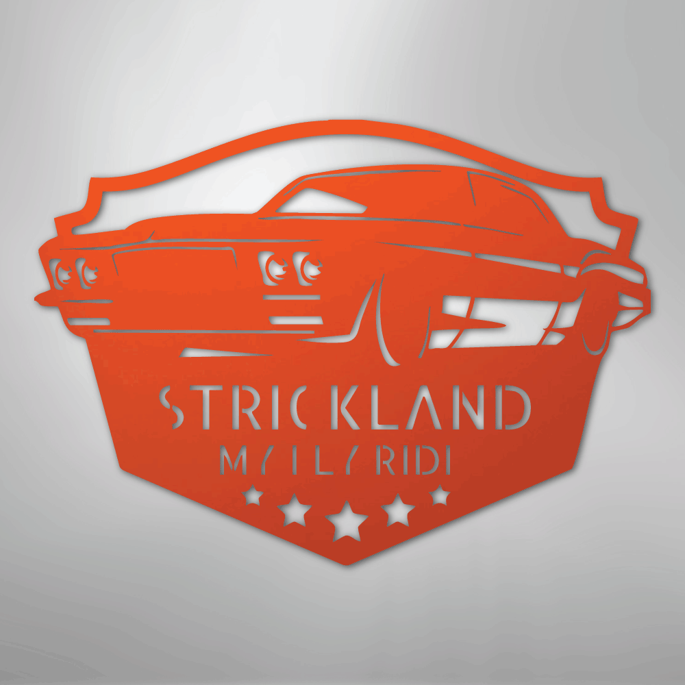 Steel Sign Orange / 24" Custom Classic Car Steel Sign: Personalized Garage Wall Decor