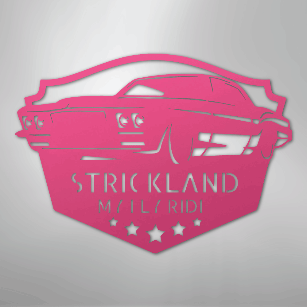 Steel Sign Pink / 24" Custom Classic Car Steel Sign: Personalized Garage Wall Decor