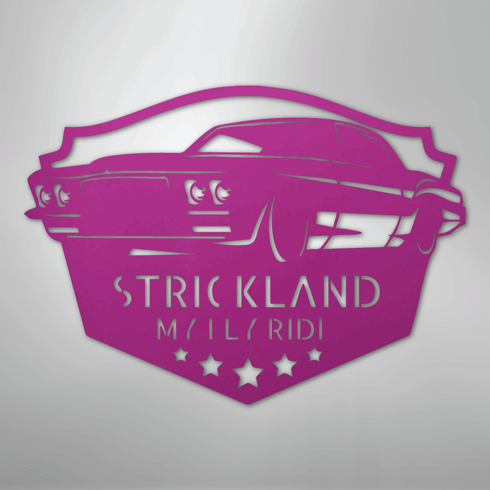 Steel Sign Purple / 24" Custom Classic Car Steel Sign: Personalized Garage Wall Decor