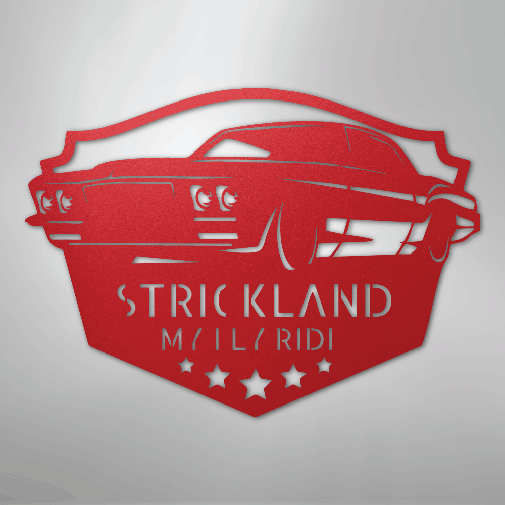Steel Sign Red / 24" Custom Classic Car Steel Sign: Personalized Garage Wall Decor