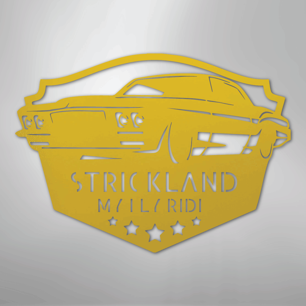 Steel Sign Yellow / 24" Custom Classic Car Steel Sign: Personalized Garage Wall Decor