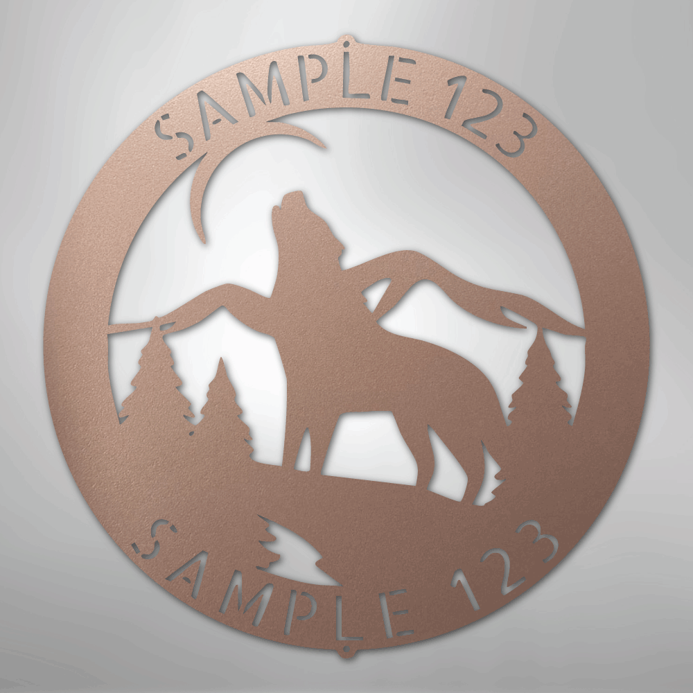 Steel Sign Rose / 24" Howling Wolf Monogram - Steel Sign