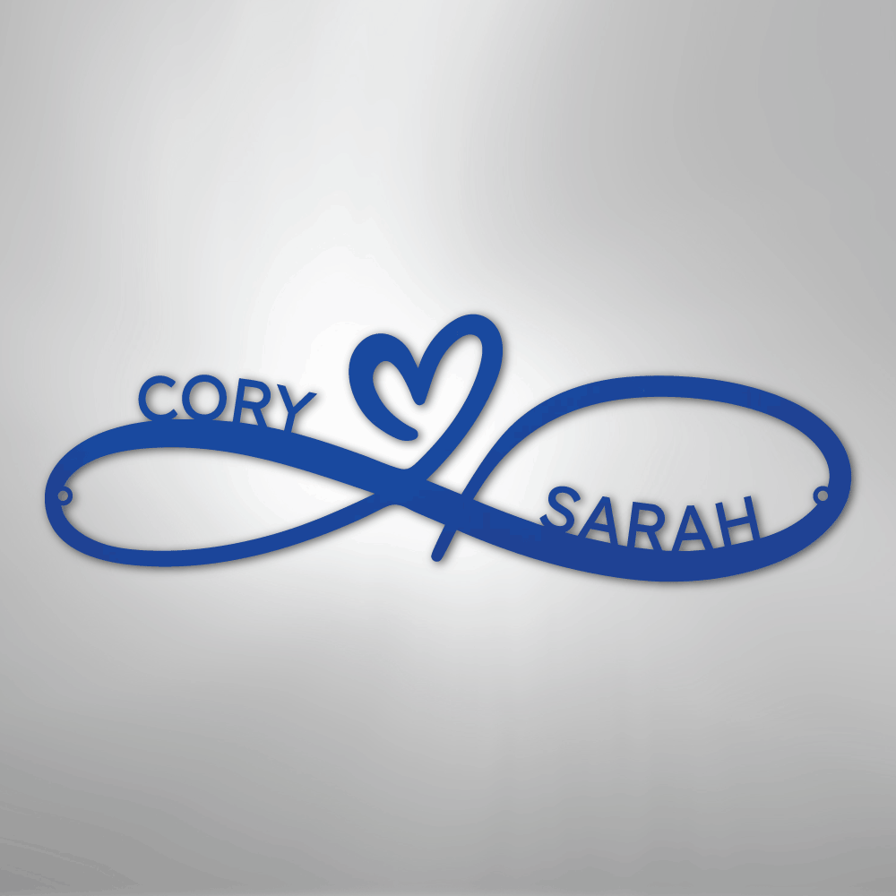 Steel Sign Blue / 24" Infinity Couples Monogram - Steel Sign