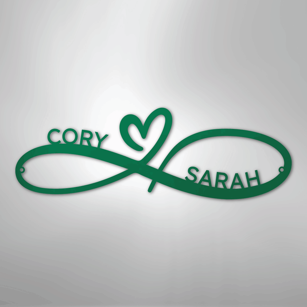 Steel Sign Green / 24" Infinity Couples Monogram - Steel Sign