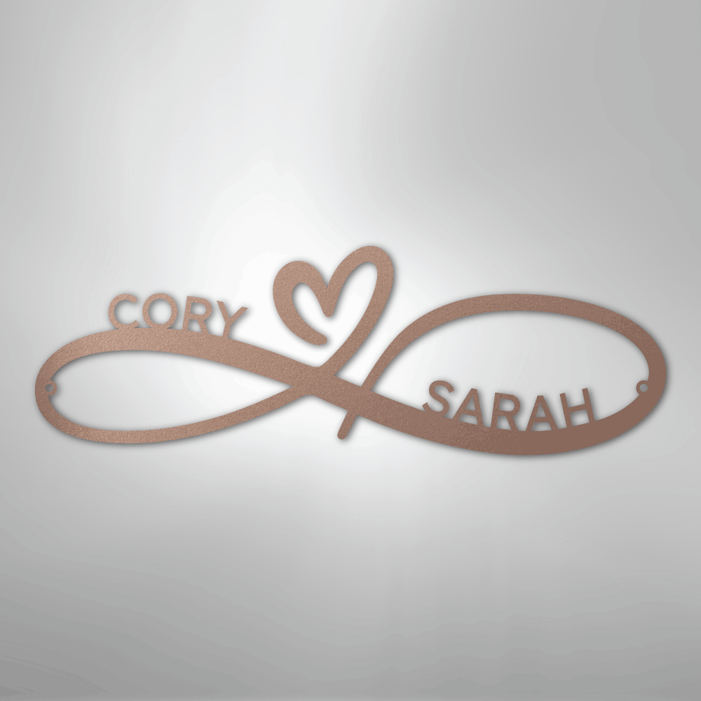 Steel Sign Rose / 24" Infinity Couples Monogram - Steel Sign