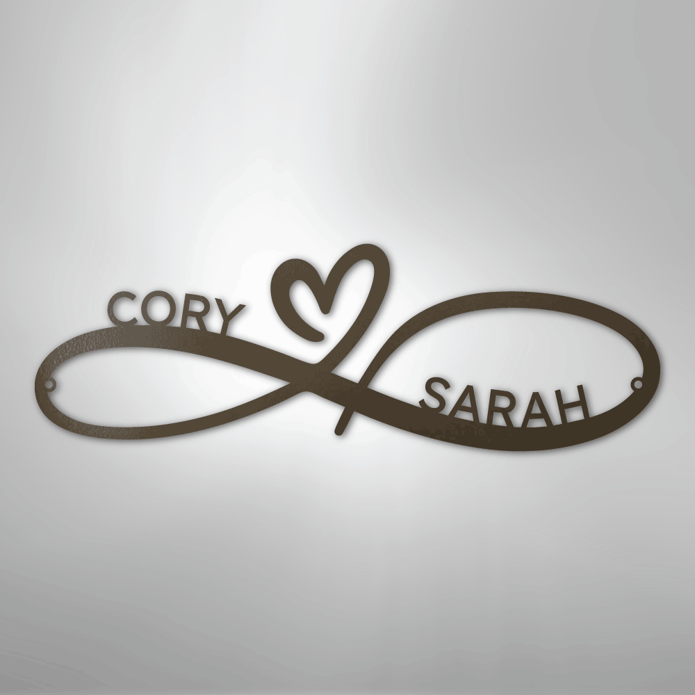 Steel Sign Stone / 24" Infinity Couples Monogram - Steel Sign
