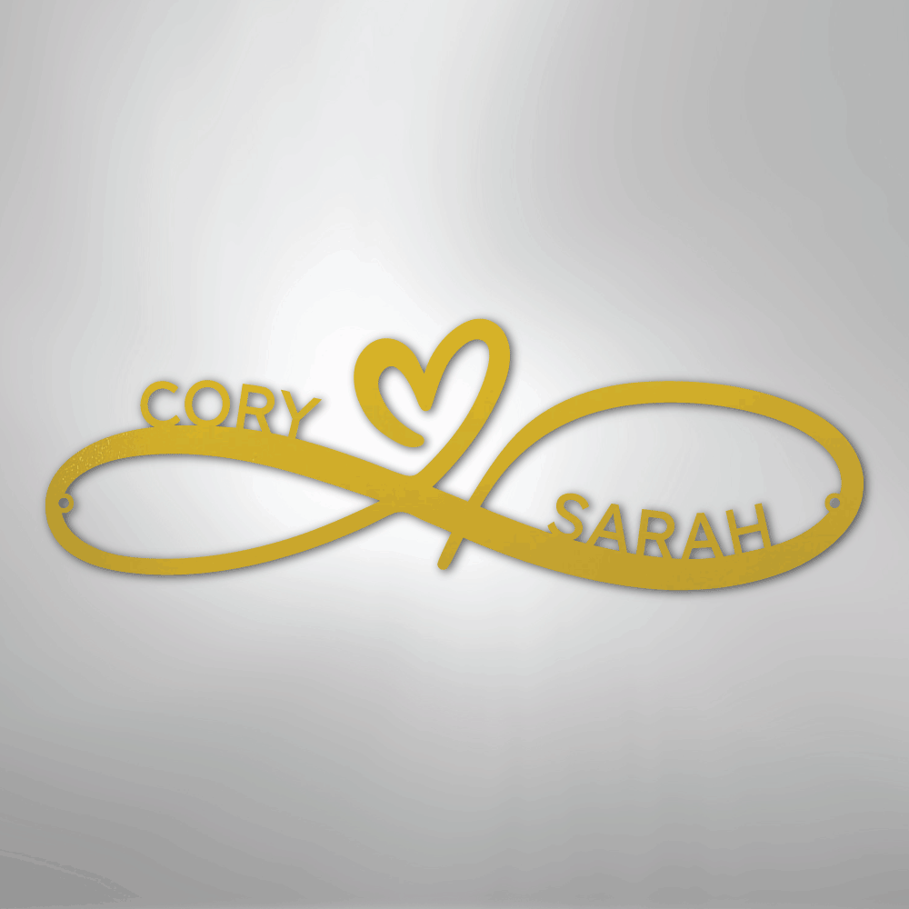 Steel Sign Yellow / 24" Infinity Couples Monogram - Steel Sign