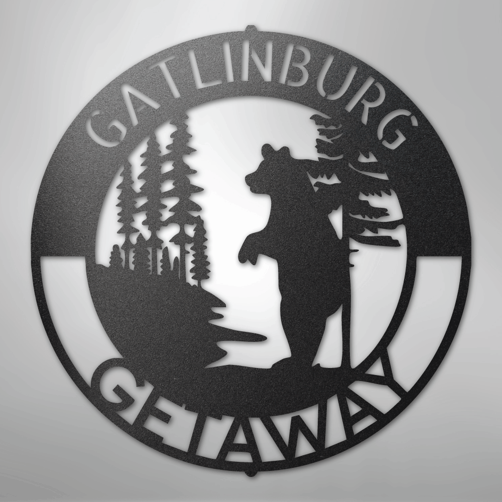 Steel Sign Black / 12" Lone Bear Monogram - Steel sign