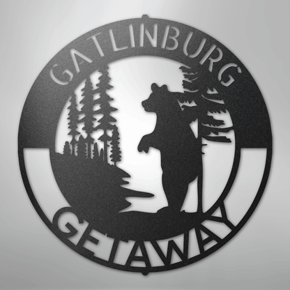 Steel Sign Black / 12" Lone Bear Monogram - Steel sign