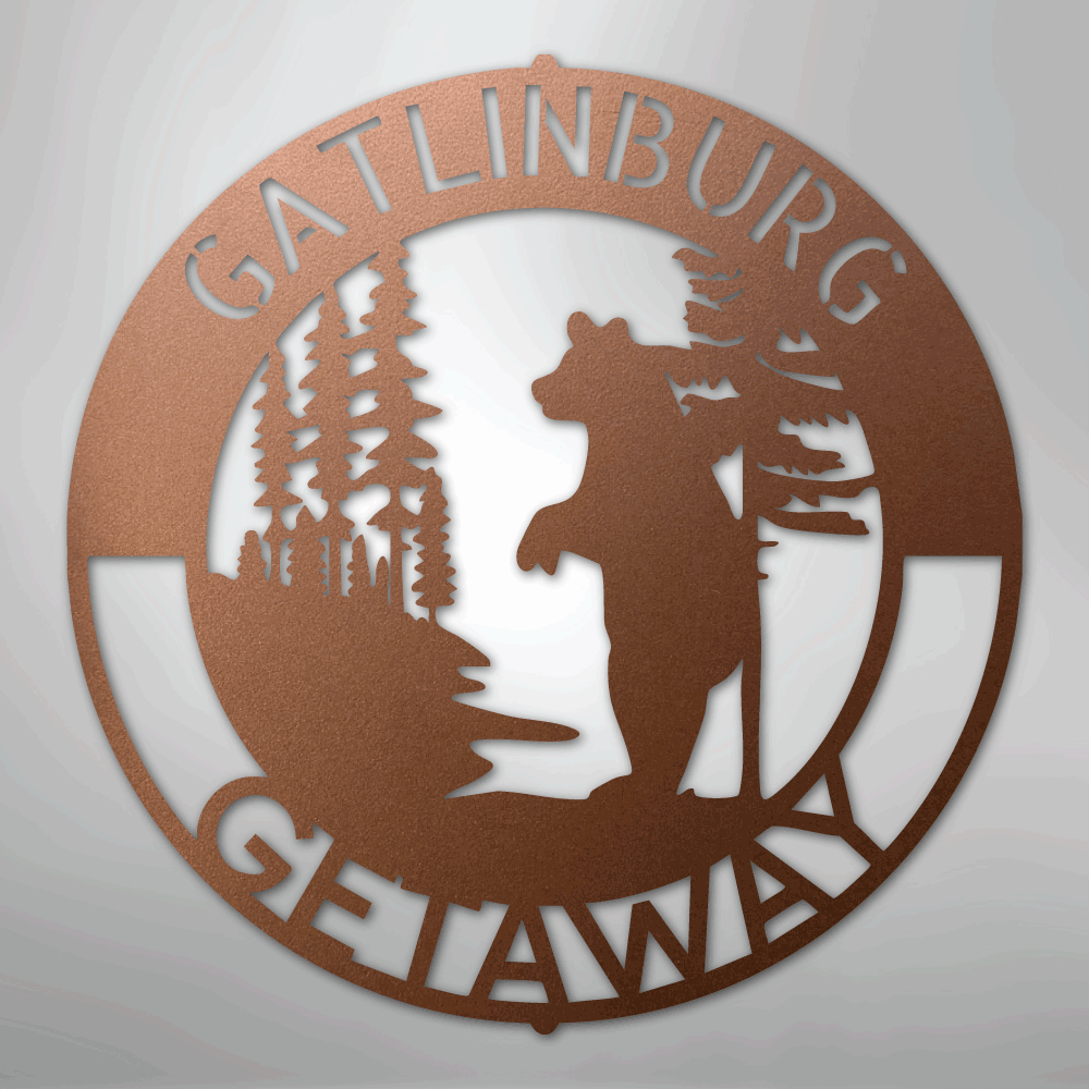 Steel Sign Copper / 12" Lone Bear Monogram - Steel sign