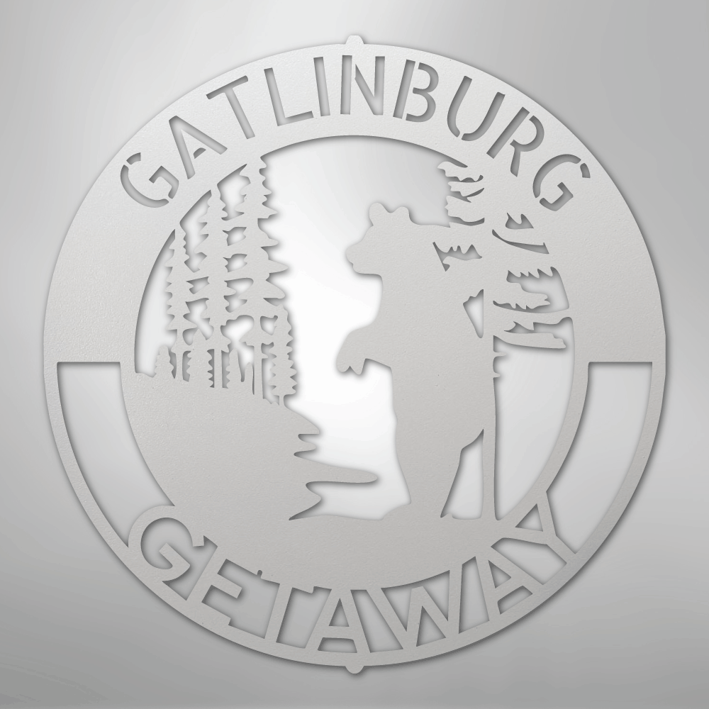 Steel Sign White / 12" Lone Bear Monogram - Steel sign