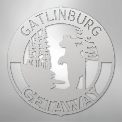 Steel Sign White / 12" Lone Bear Monogram - Steel sign