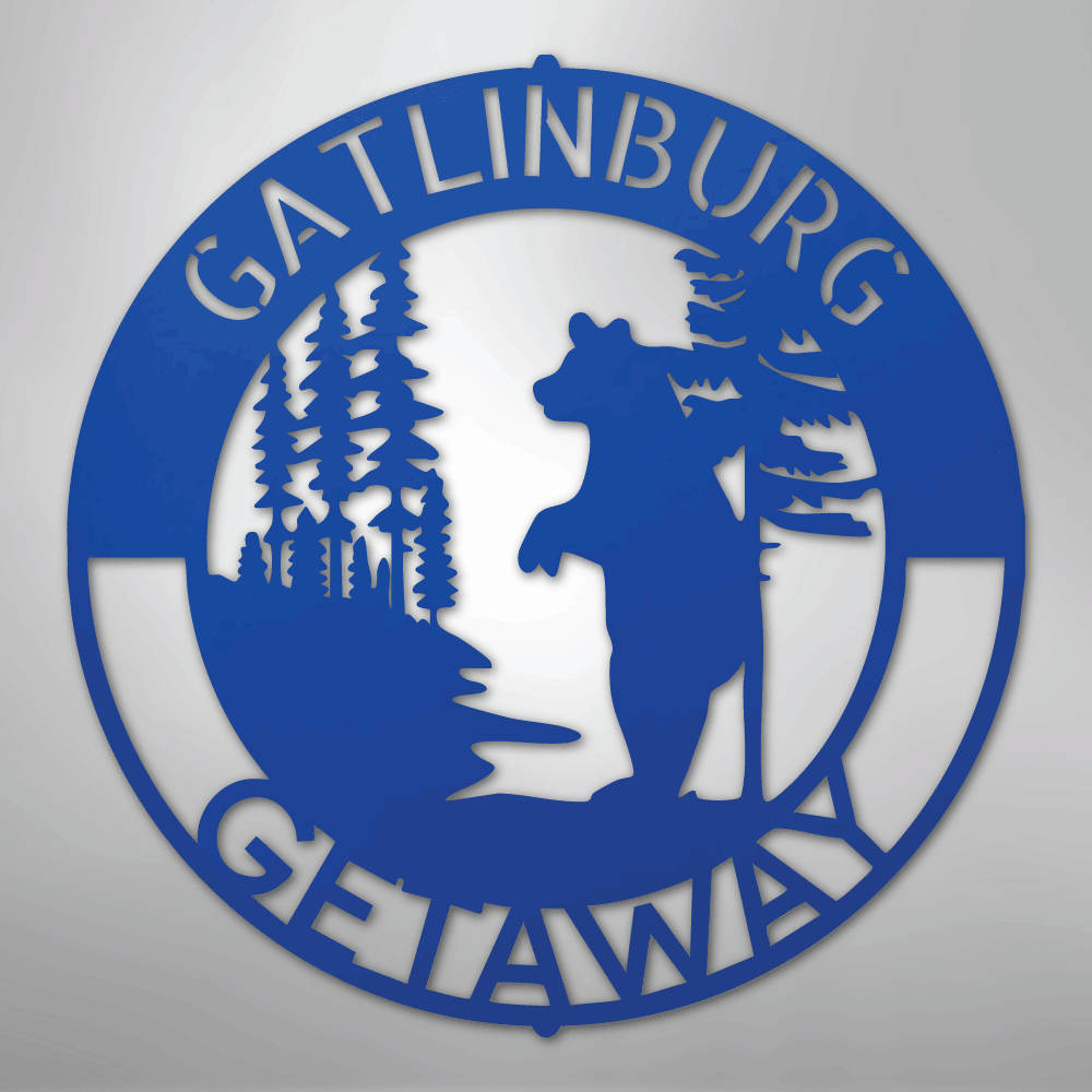 Steel Sign Blue / 24" Lone Bear Monogram - Steel sign