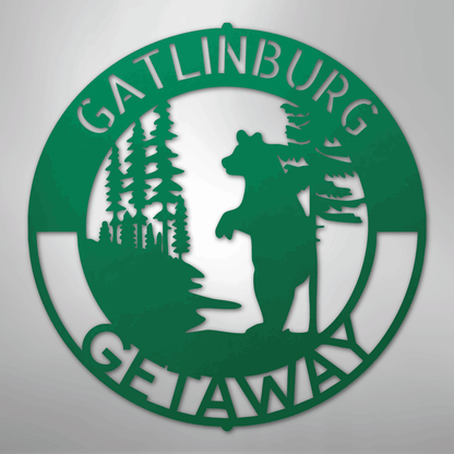 Steel Sign Green / 24" Lone Bear Monogram - Steel sign