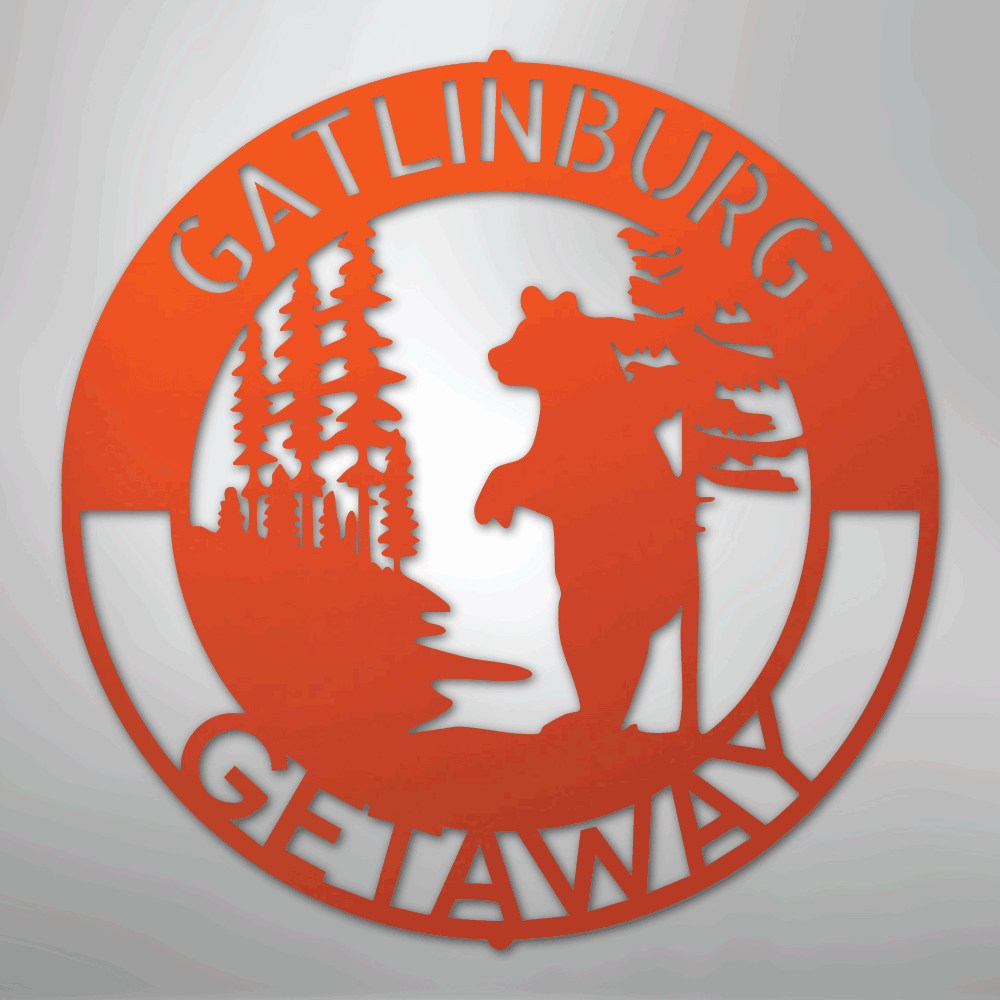 Steel Sign Orange / 24" Lone Bear Monogram - Steel sign