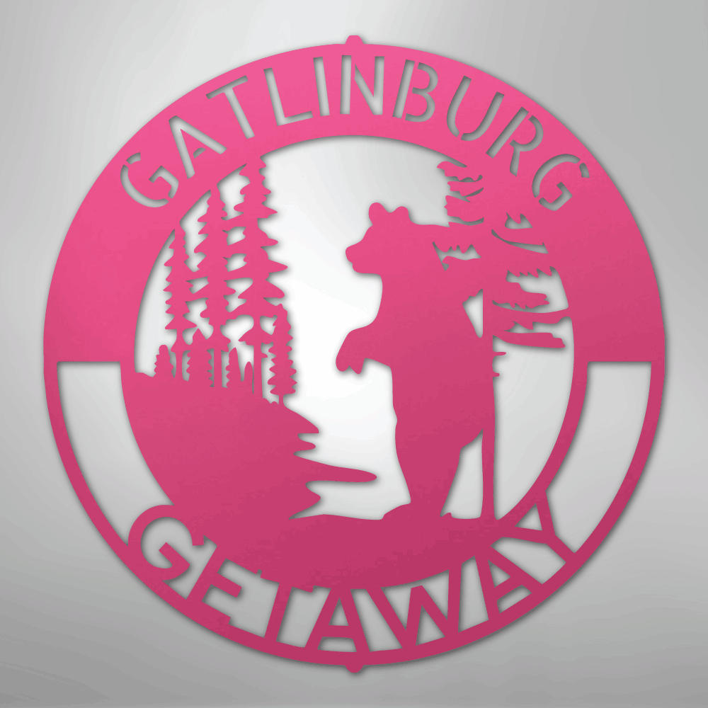 Steel Sign Pink / 24" Lone Bear Monogram - Steel sign