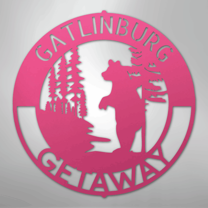 Steel Sign Pink / 24" Lone Bear Monogram - Steel sign