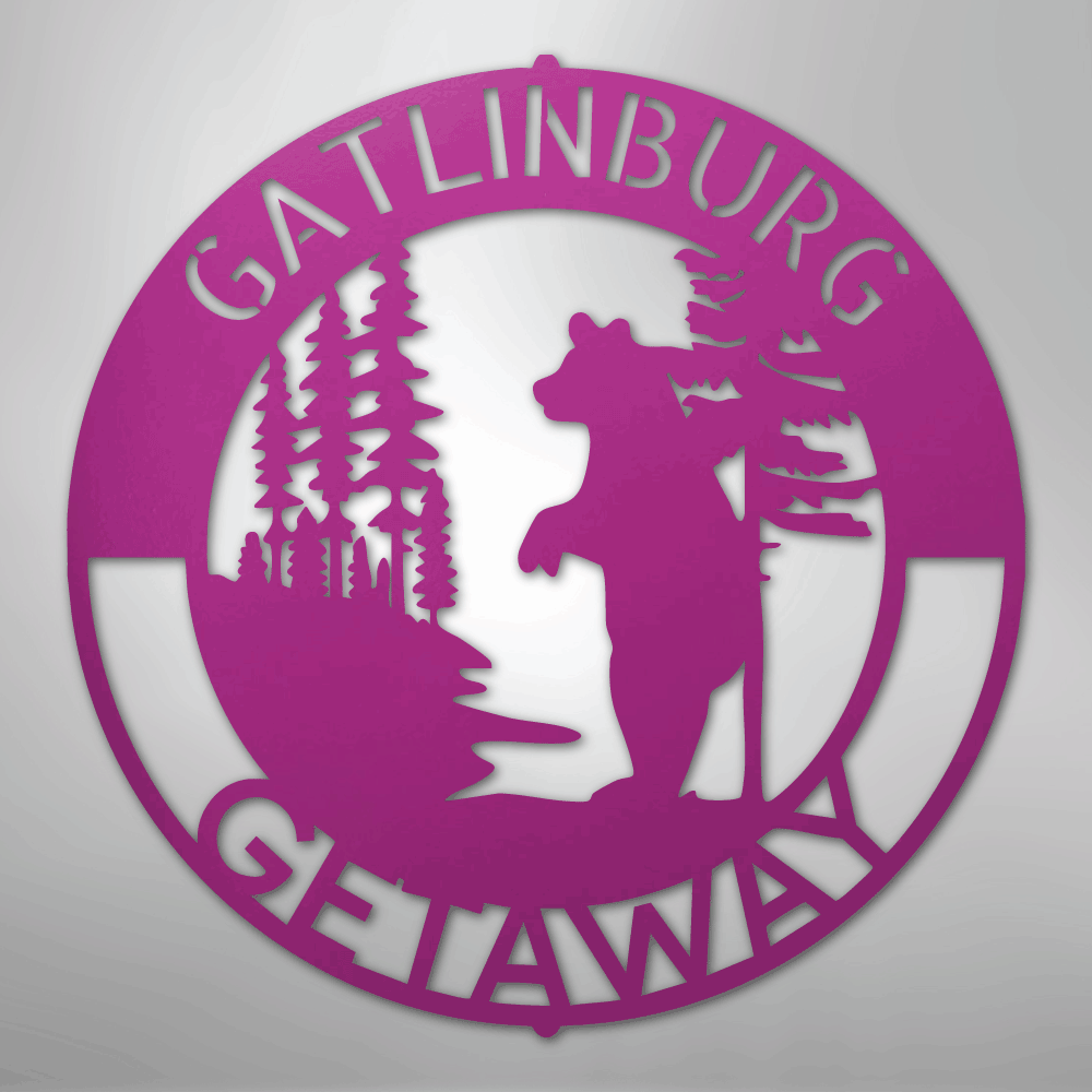 Steel Sign Purple / 24" Lone Bear Monogram - Steel sign