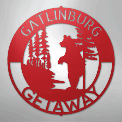 Steel Sign Red / 24" Lone Bear Monogram - Steel sign