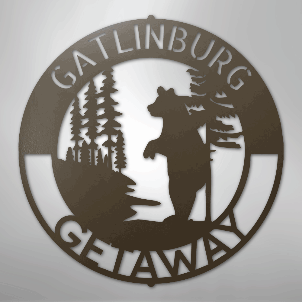 Steel Sign Stone / 24" Lone Bear Monogram - Steel sign