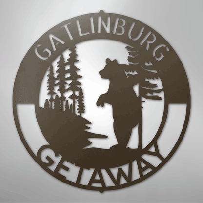 Steel Sign Stone / 24" Lone Bear Monogram - Steel sign