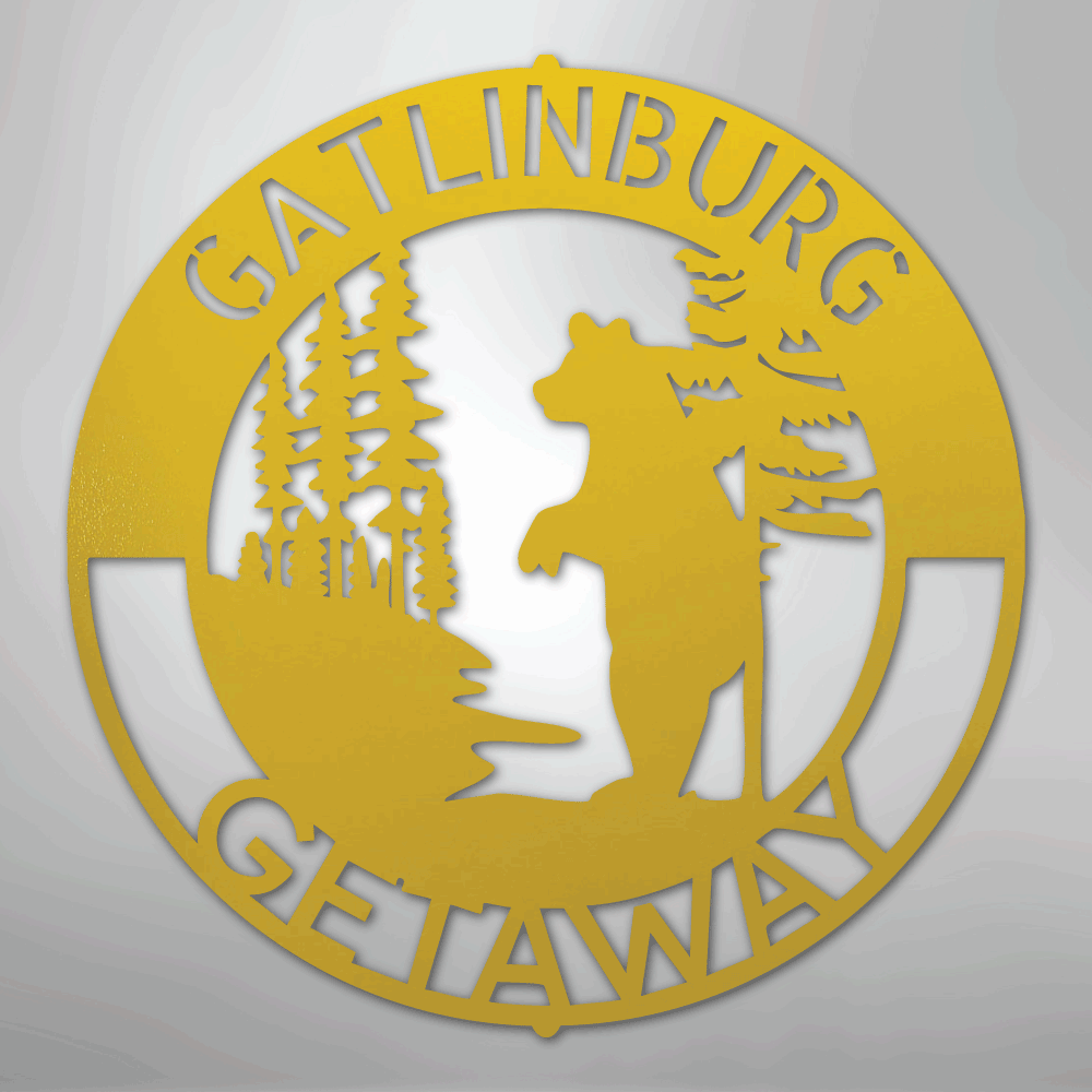 Steel Sign Yellow / 24" Lone Bear Monogram - Steel sign