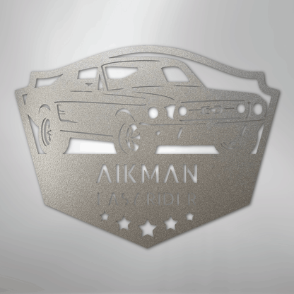 Steel Sign Silver / 12" Mustang Fastback Metal Sign – Personalized Classic Car Garage