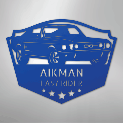 Steel Sign Blue / 24" Mustang Fastback Metal Sign – Personalized Classic Car Garage