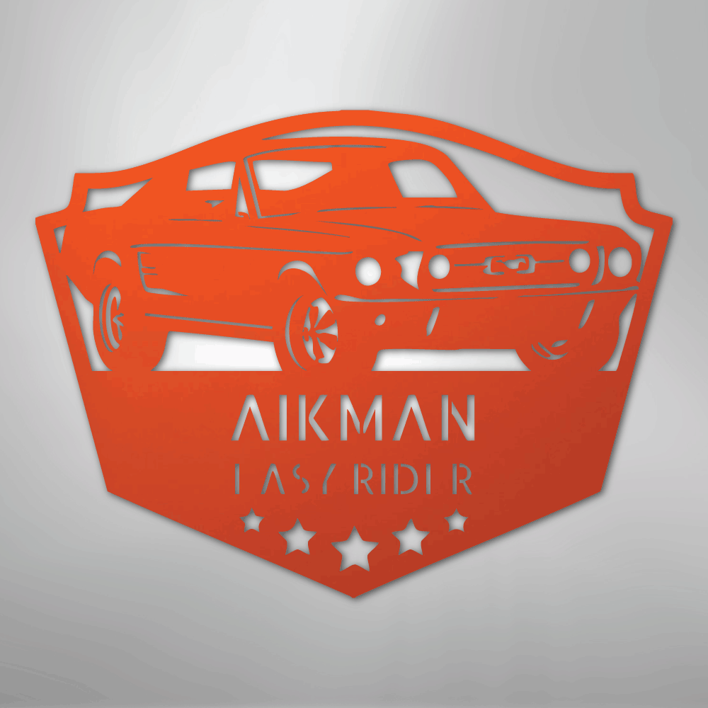 Steel Sign Orange / 24" Mustang Fastback Metal Sign – Personalized Classic Car Garage