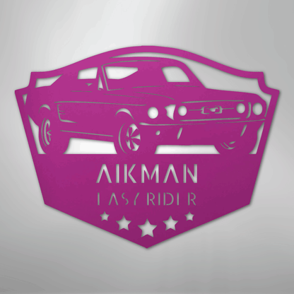 Steel Sign Purple / 24" Mustang Fastback Metal Sign – Personalized Classic Car Garage
