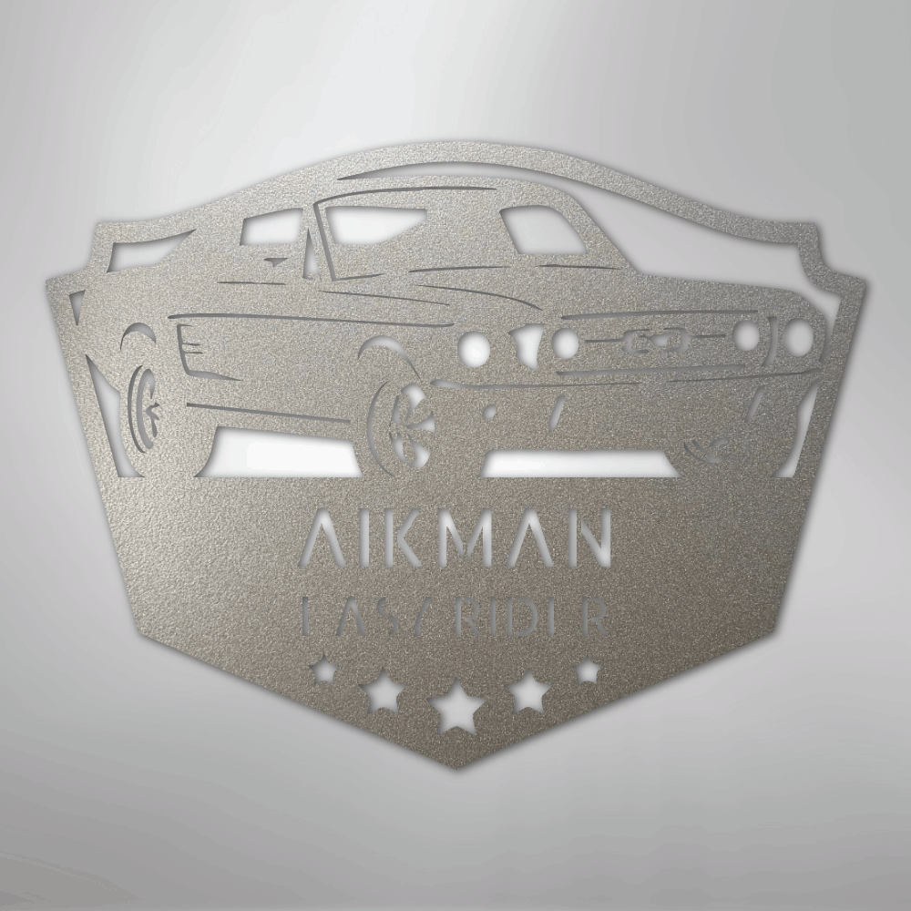 Steel Sign Silver / 12" Mustang Fastback Metal Sign – Personalized Classic Car Garage