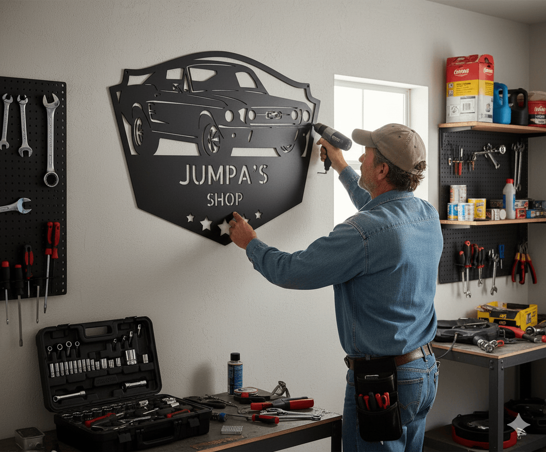 Steel Sign Mustang Fastback Metal Sign – Personalized Classic Car Garage
