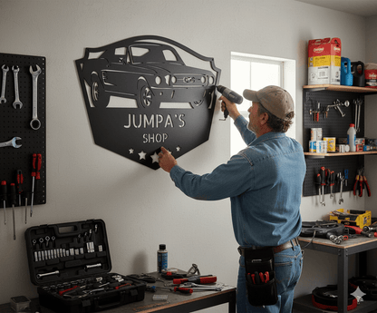 Steel Sign Mustang Fastback Metal Sign – Personalized Classic Car Garage
