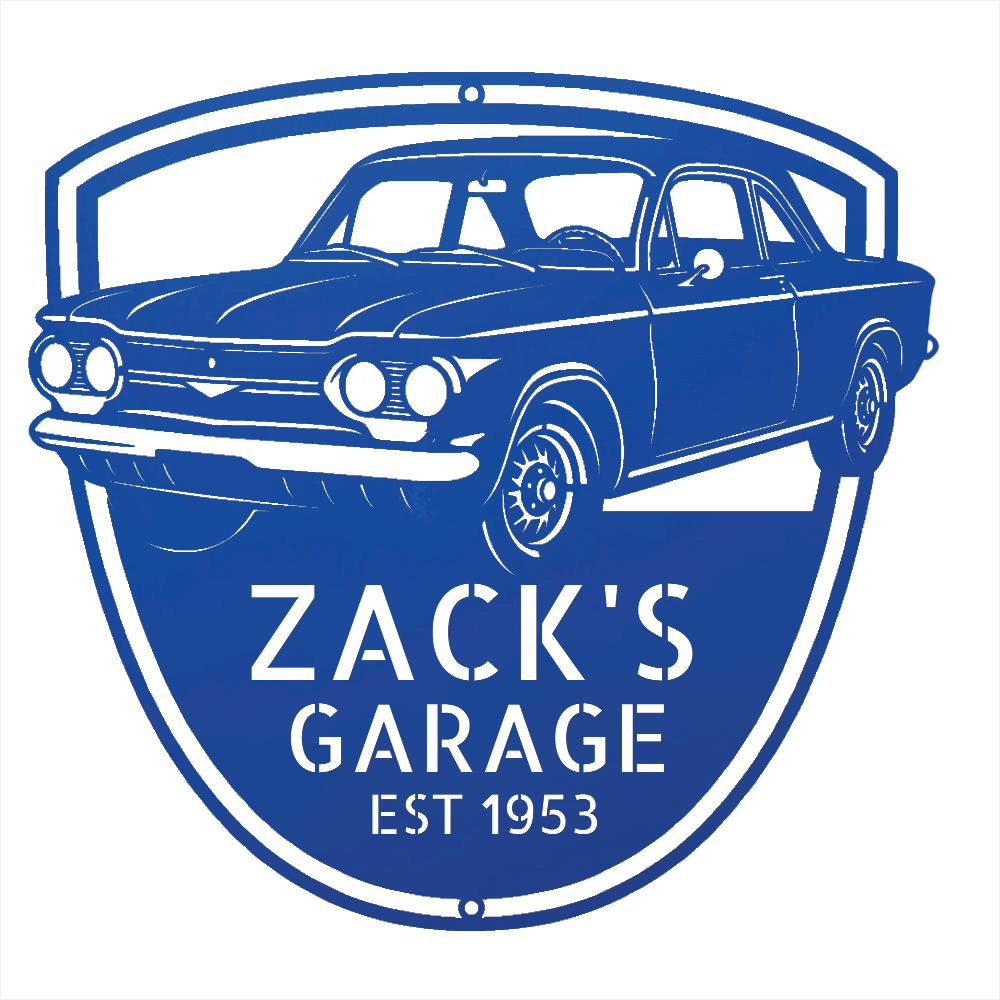 Steel Sign Blue / 12 Personalized 1963 Chevrolet Corvair Metal Garage Sign