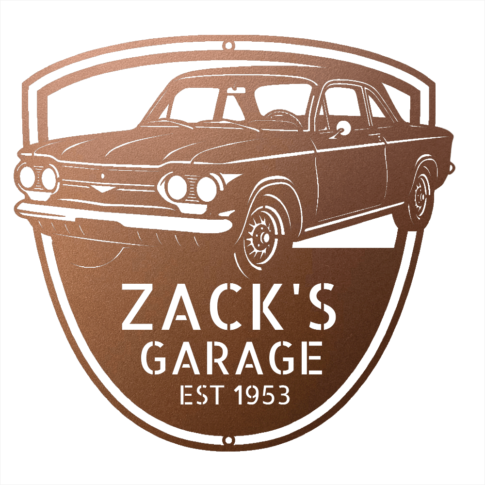 Steel Sign Copper / 12 Personalized 1963 Chevrolet Corvair Metal Garage Sign