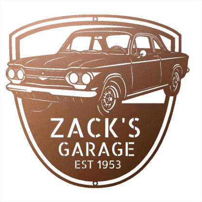 Steel Sign Copper / 12 Personalized 1963 Chevrolet Corvair Metal Garage Sign