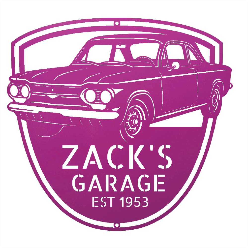 Steel Sign Purple / 12 Personalized 1963 Chevrolet Corvair Metal Garage Sign