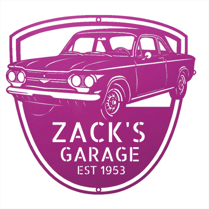 Steel Sign Purple / 12 Personalized 1963 Chevrolet Corvair Metal Garage Sign