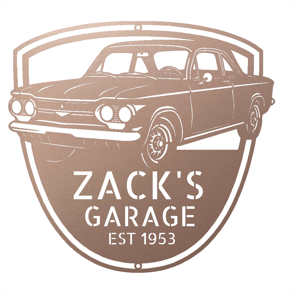 Steel Sign Rose / 12 Personalized 1963 Chevrolet Corvair Metal Garage Sign