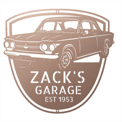 Steel Sign Rose / 12 Personalized 1963 Chevrolet Corvair Metal Garage Sign
