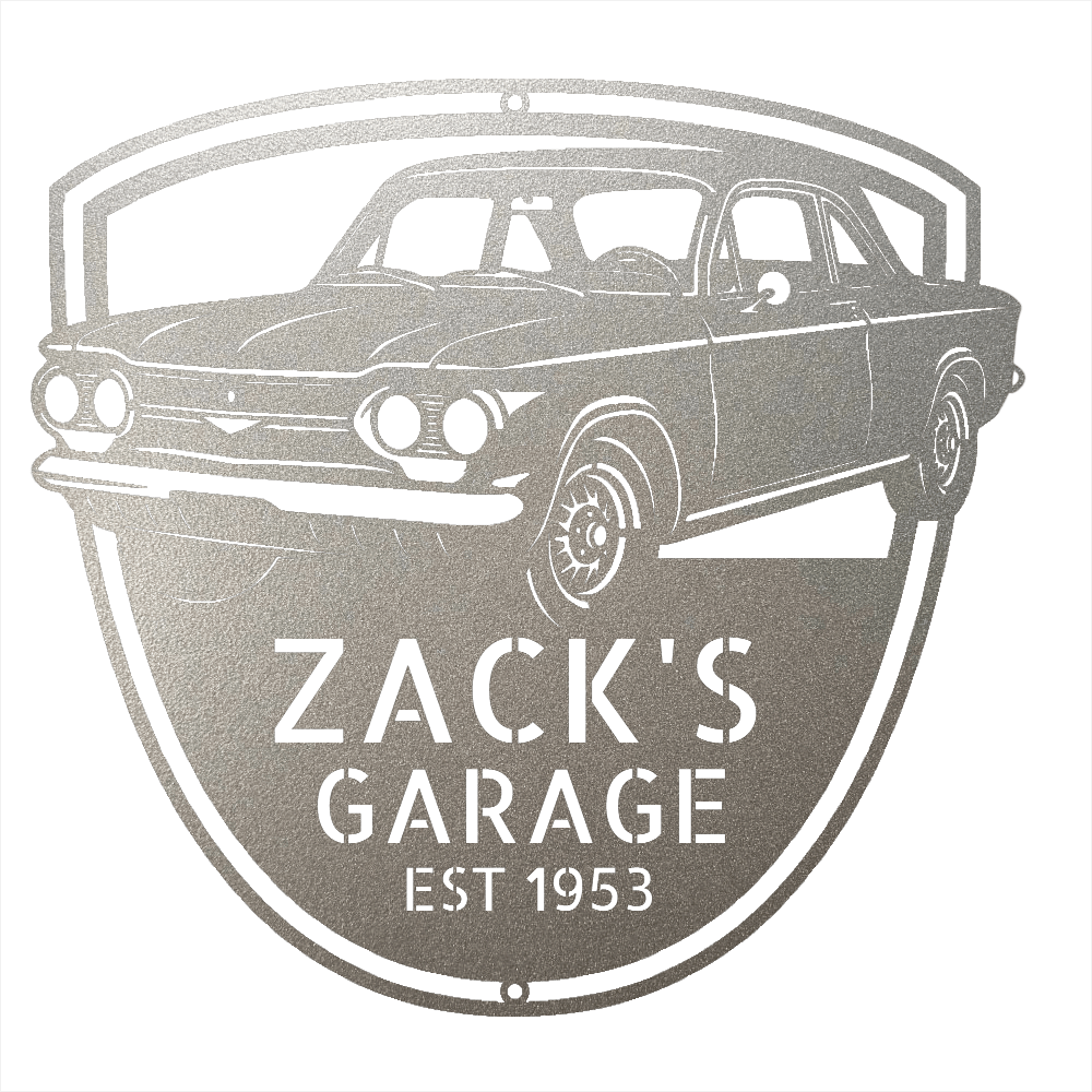 Steel Sign Silver / 12 Personalized 1963 Chevrolet Corvair Metal Garage Sign